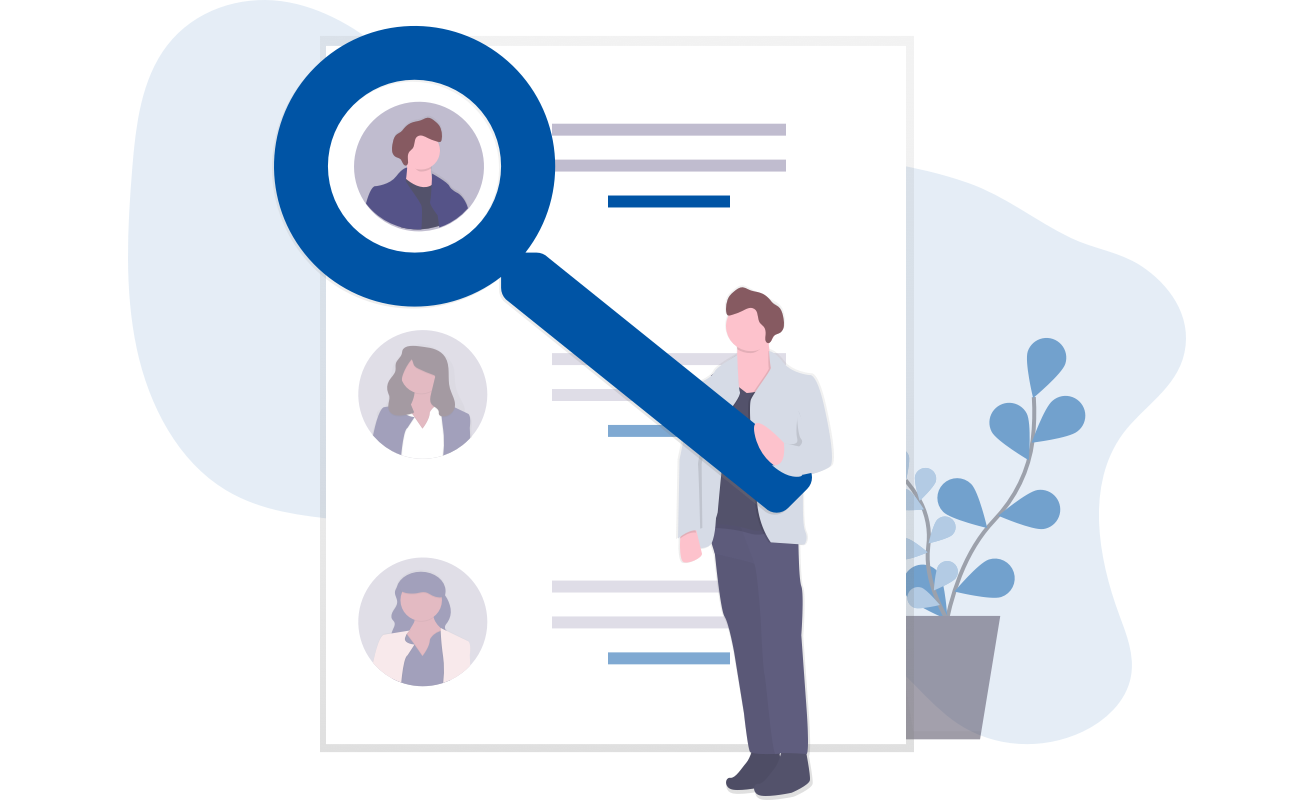 man holding magnifying glass