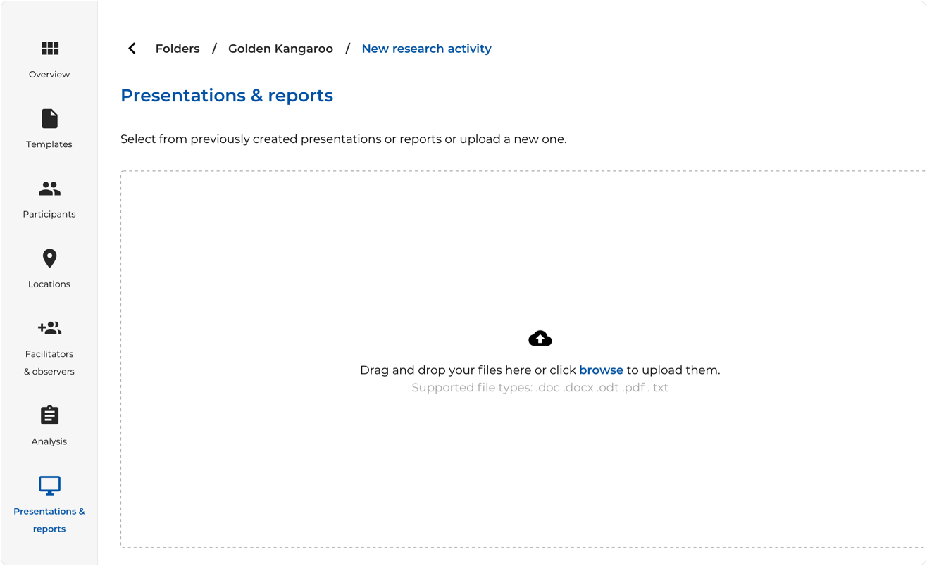 upload analysis and presentation